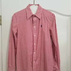 WOMENS RALPH LAUREN LONG SLEEVE SIZE 8 CUSTOM FIT SHIRT